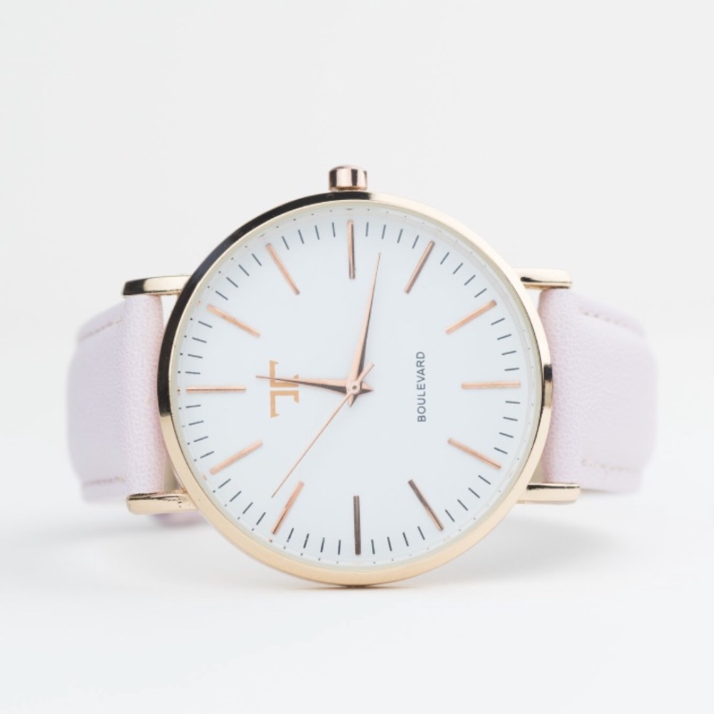 Ivy & Envy Rose Gold Watch Pink Leather Strap